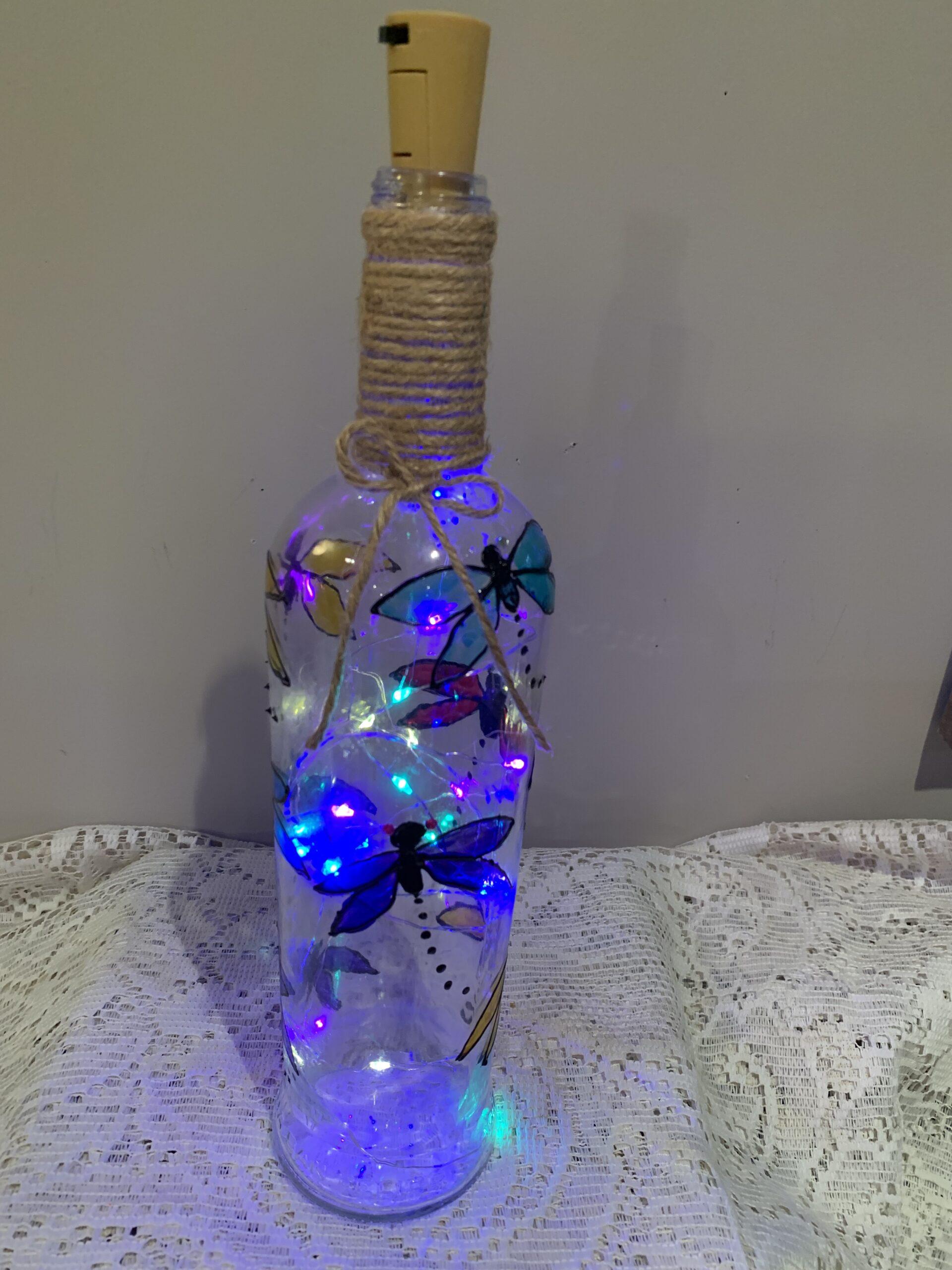 12” clear lighted bottle.