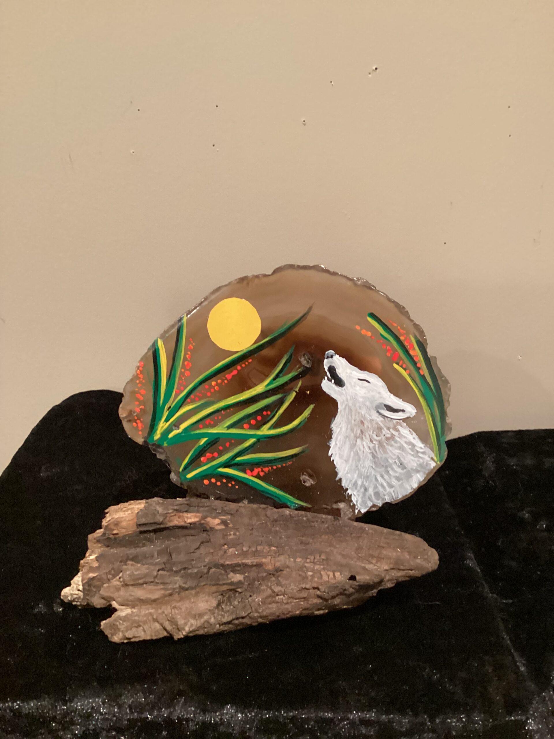 Hand painted agate slice