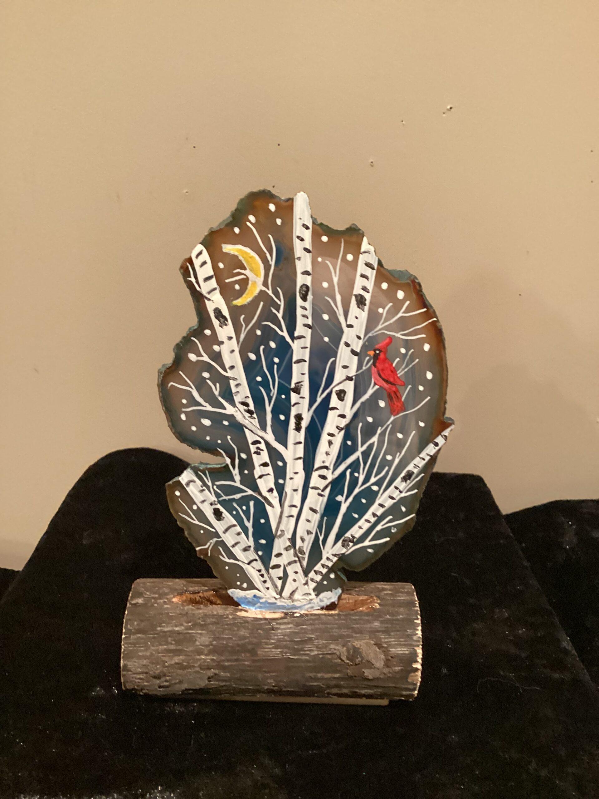 Hand painted agate