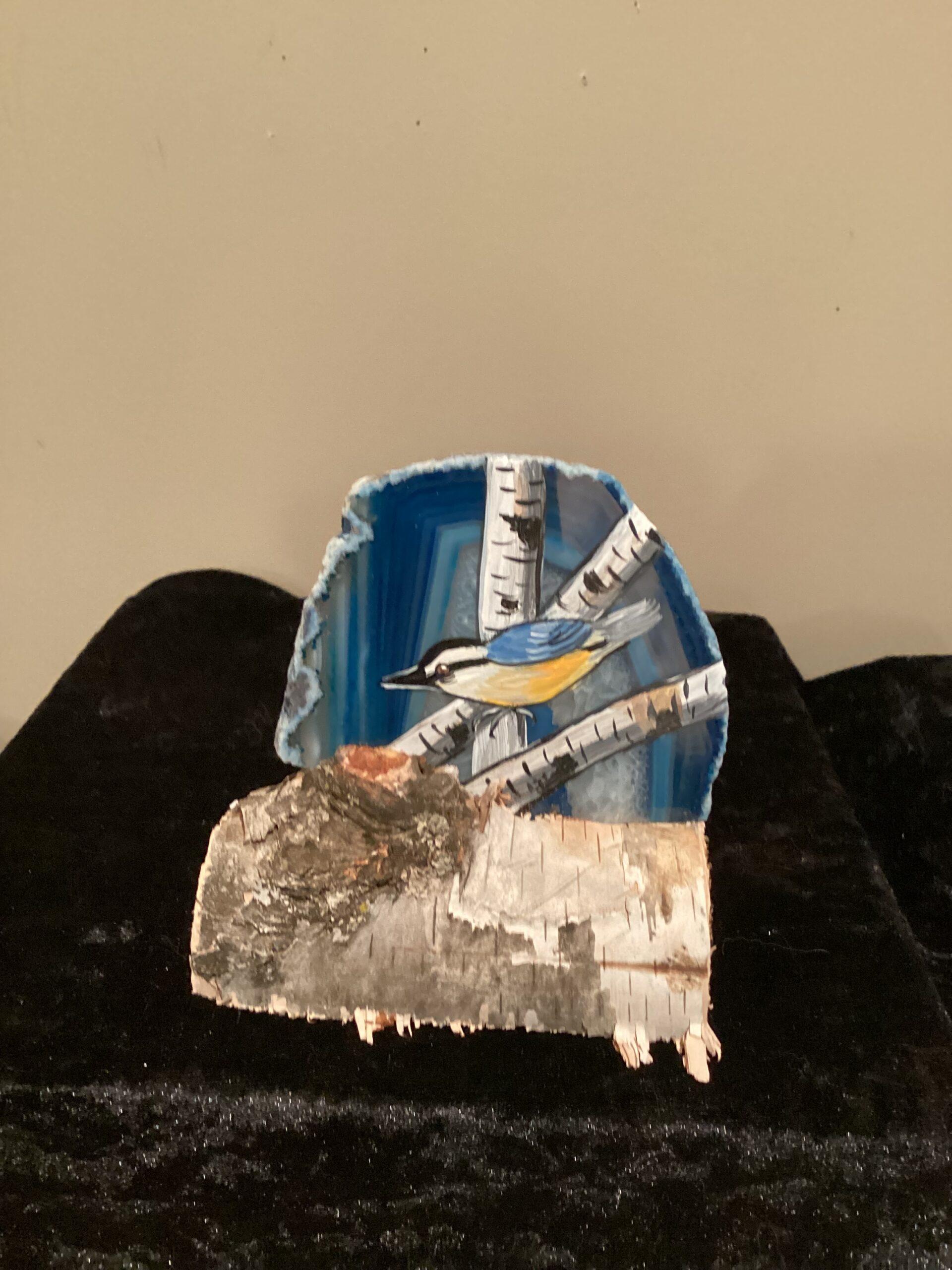 Hand painted agate