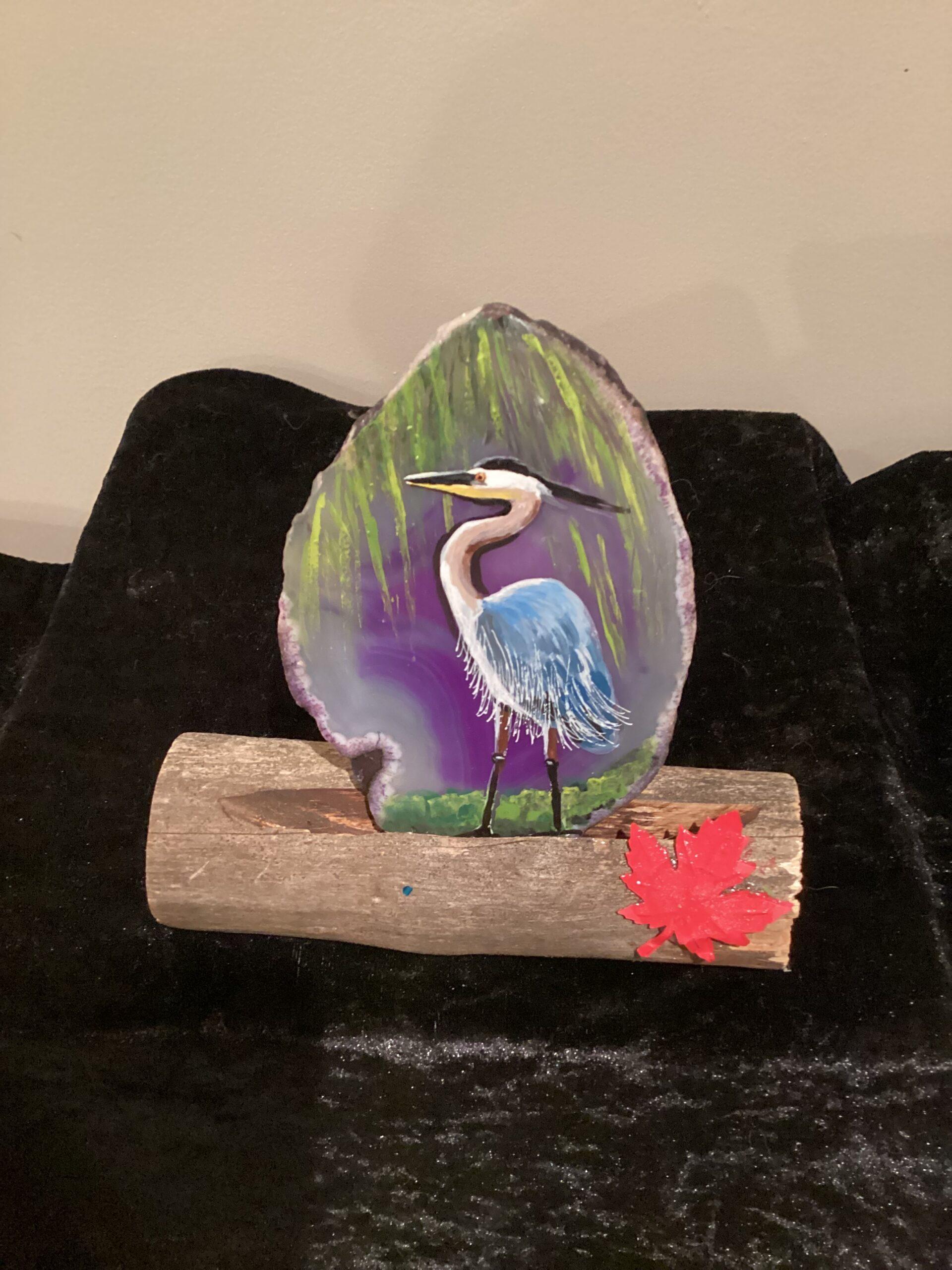 Hand painted agate