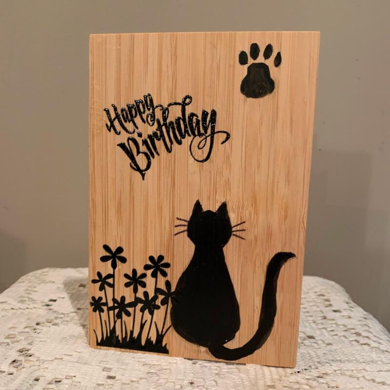 Happy Birthday “Paw” Bamboo Greeting Card